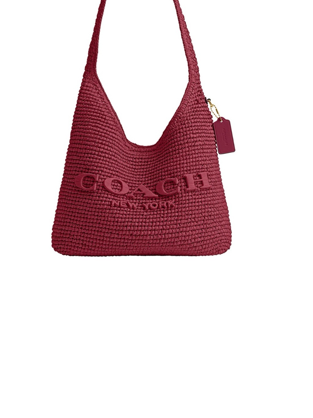 Coach Woven Shoulder Bag - Wine Red